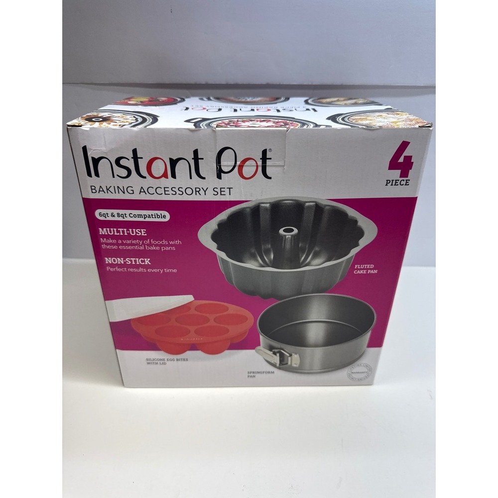 Instant Pot Baking Accessory Set 4 Piece 6qt 8qt Springform Fluted Pan Egg Bites